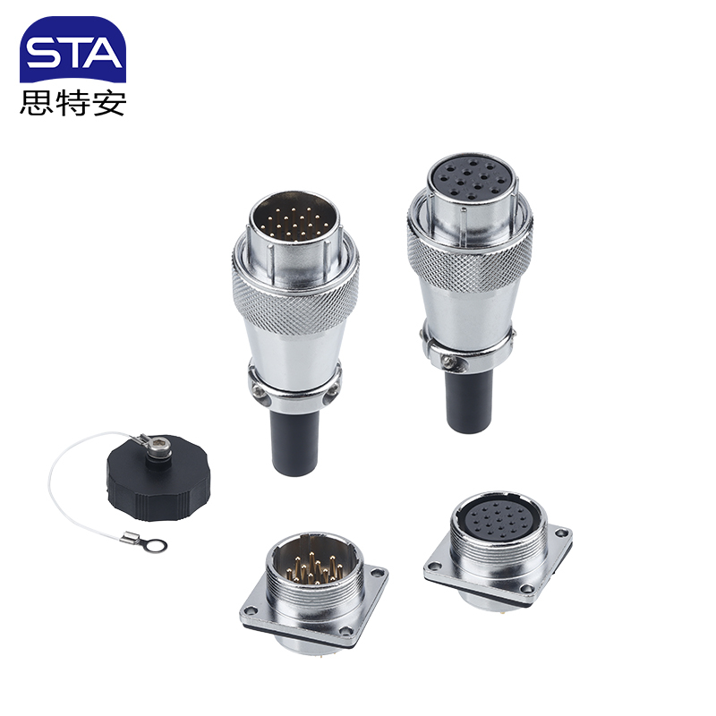 WS24 Aviation Plug Square Flange Socket Male Female Electrical Connector