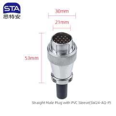 Straight Male Plug with PVC Sleeve