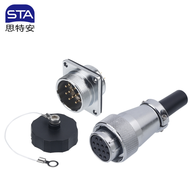 WS24 Aviation Plug Square Flange Socket Male Female Electrical Connector