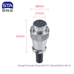 Straight Female Plug with PVC Sleeve