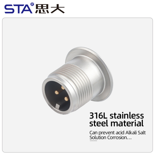 Sensor MIL-C-5015 Airtight Aviation Socket Waterproof Connector Glass Sintered 316L Stainless Steel Male Plug