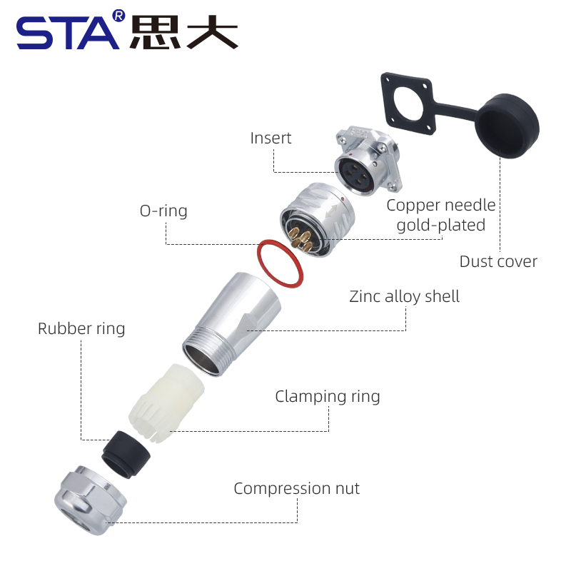SF8 Connector: IP44 Metal 8 Pin Aviation Plug for LED & Automotive