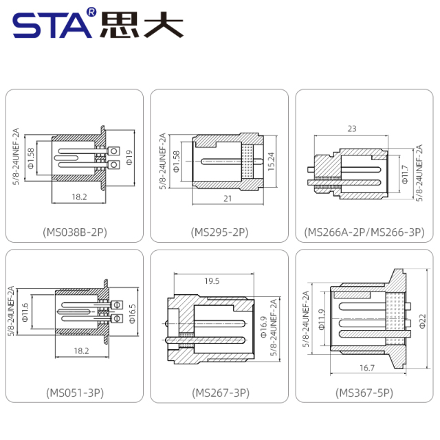 Sensor MIL-C-5015 Airtight Aviation Socket Waterproof Connector Glass Sintered 316L Stainless Steel Male Plug