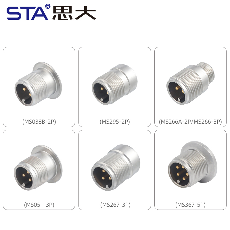 Sensor MIL-C-5015 Airtight Aviation Socket Waterproof Connector Glass Sintered 316L Stainless Steel Male Plug