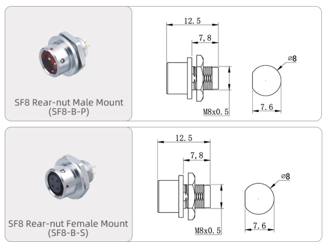 SF8 Connector: IP44 Metal 8 Pin Aviation Plug for LED & Automotive