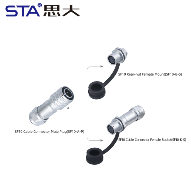 SF10 Connector: IP44 Metal 2/3/4/5 Pin Circular Plug & Socket
