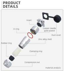 SF10 Connector: IP44 Metal 2/3/4/5 Pin Circular Plug & Socket