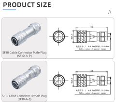 SF10 Connector: IP44 Metal 2/3/4/5 Pin Circular Plug & Socket
