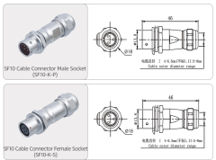 SF10 Connector: IP44 Metal 2/3/4/5 Pin Circular Plug & Socket