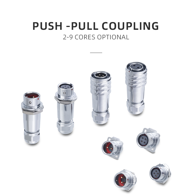 SF12 Connector: IP44 Push-Pull Self-Locking Metal Aviation Plug