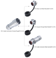 SF12 Connector: IP44 Push-Pull Self-Locking Metal Aviation Plug