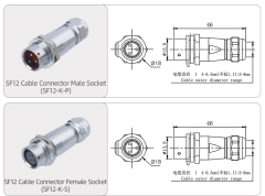 SF12 Connector: IP44 Push-Pull Self-Locking Metal Aviation Plug