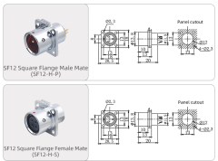 SF12 Connector: IP44 Push-Pull Self-Locking Metal Aviation Plug