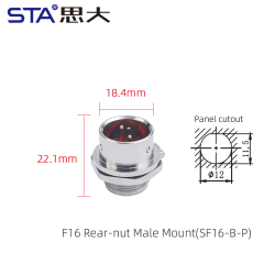 Front Mount Male Receptacle