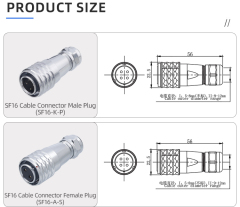 SF16 Connector: IP44 Push-Pull Self-Locking Metal Aviation Plug