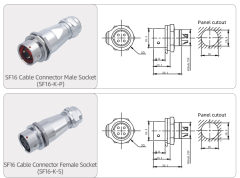 SF16 Connector: IP44 Push-Pull Self-Locking Metal Aviation Plug