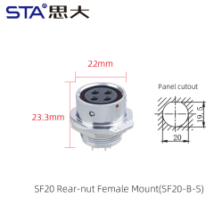 Front Mount Female Receptacle