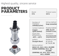 STA SK16 Series: IP67 Bayonet Waterproof Aviation Connector