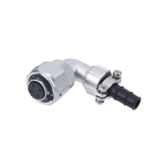 Female Plug With Angled Back Shell And Cable Clamping Plates