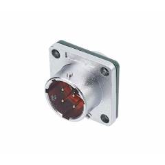 Square Flange Panel Male Receptacle