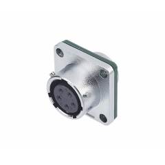 Square Flange Panel Female Receptacle