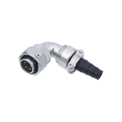 Male Plug With Angled Back Shell And Cable Clamping Plates