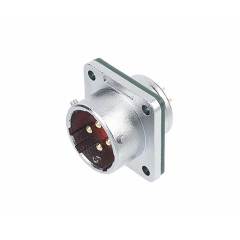Square Flange Panel Male Receptacle