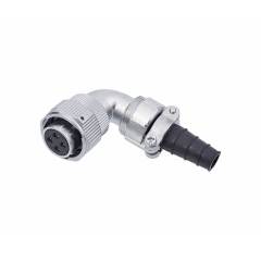 Female Plug With Angled Back Shell And Cable Clamping Plates