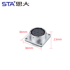 Square Flange Panel Female Receptacle