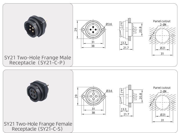 SY21 Aviation plug:Quick-Lock Bayonet Plastic Waterproof Connector