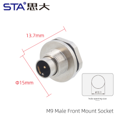 Front Mount Male Socket(Solder)-Screw M12*0.5