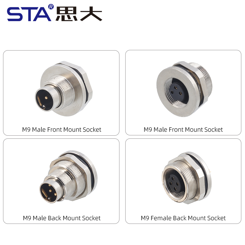 M9 Metal Solder Male/Female Front/Back Mount Socket Connector 2 3 4 5 6 7 8 Pins