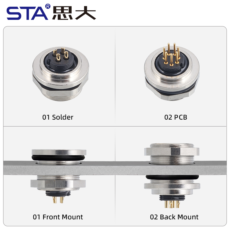 M9 Metal Solder Male/Female Front/Back Mount Socket Connector 2 3 4 5 6 7 8 Pins