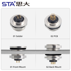 M9 Metal Solder Male/Female Front/Back Mount Socket Connector 2 3 4 5 6 7 8 Pins