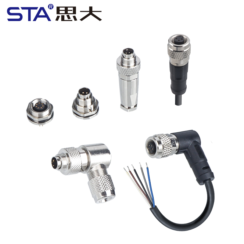 M9 Metal Assembled Male/Female Straight Angled Plug Connector 2 3 4 5 6 7 8 Pins