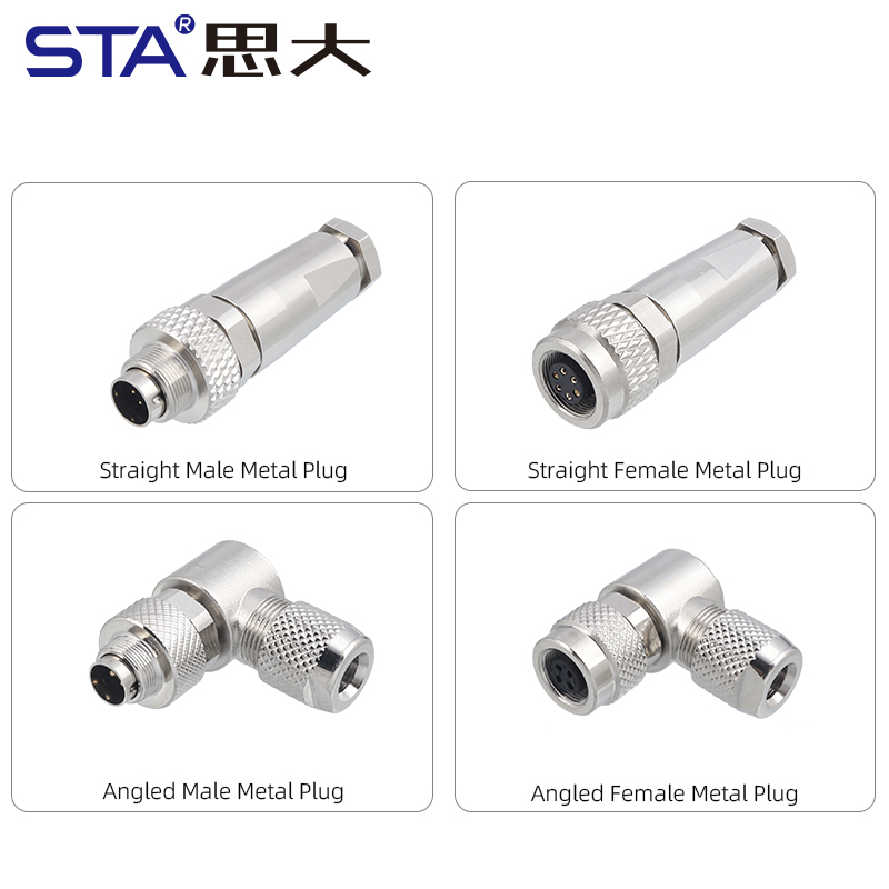 M9 Metal Assembled Male/Female Straight Angled Plug Connector 2 3 4 5 6 7 8 Pins