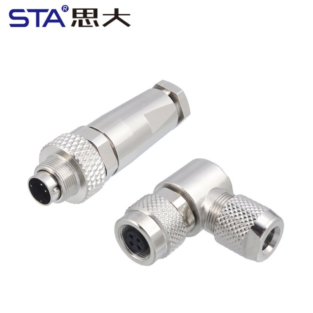 M9 Metal Assembled Male/Female Straight Angled Plug Connector 2 3 4 5 6 7 8 Pins