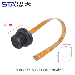 E-Nano SIM Female Back Mount Solder Receptacle(Threaded)