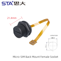 Micro-SIM Back Mount Female Socket