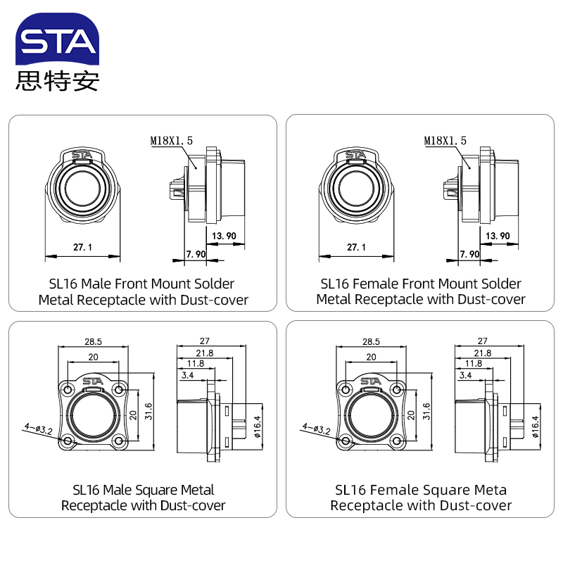 SL16 IP68 Waterproof Connector | Industrial Aviation Plug