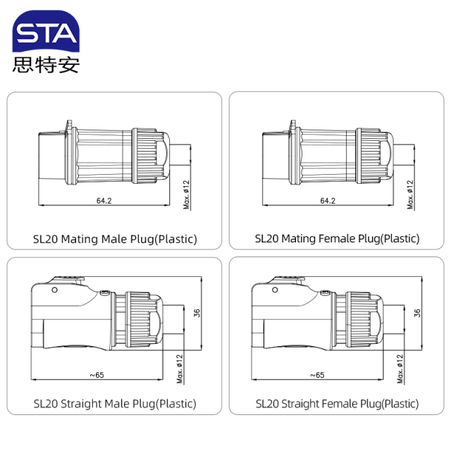 LP20 Screw aviation plug IP68 | Industrial Waterproof Connector