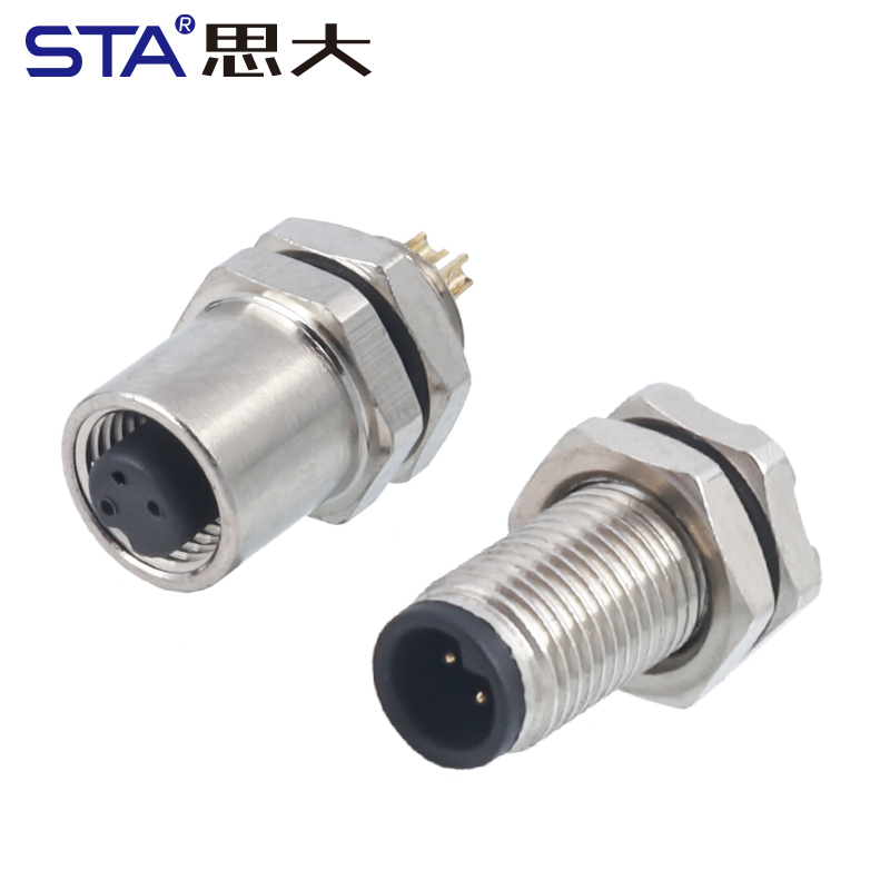 M5 3 4 Pins Solder Socket Waterproof Connector
