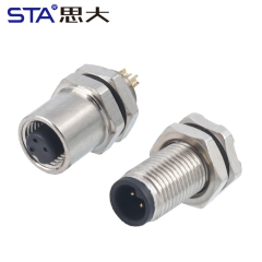 M5 3 4 Pins Solder Socket Waterproof Connector