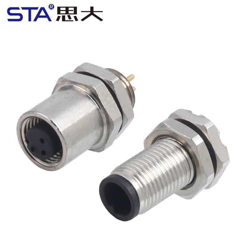 M5 3 4 Pins PCB Socket Waterproof Connector