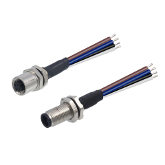 M5 IP67 Waterproof Connector: 3 4 Pin Panel Mount Socket with Wire