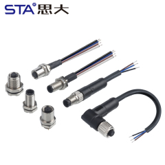 M5 3 4 Pins Solder Socket Waterproof Connector