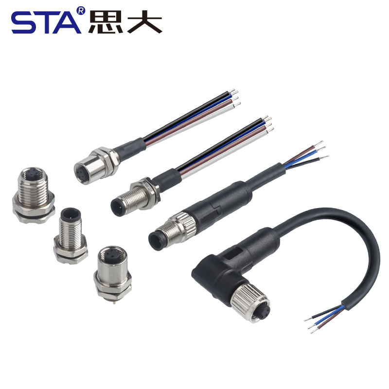 M5 3 4 Pins PCB Socket Waterproof Connector