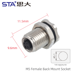 Back Mount Female Screw M5*0.5
