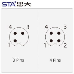 M5 3 4 Pins Solder Socket Waterproof Connector