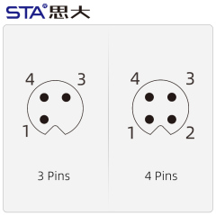 M5 3 4 Pins PCB Socket Waterproof Connector